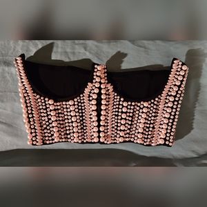 Truly Regal Pearl & Rhinestone Underbust Corset